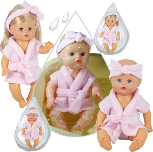 Vista 3 de 9 juegos para muñecas de bebé con vida de 9-10-11 pulgadas, vestido recién nacido, trajes de ropa con accesorio de cocina