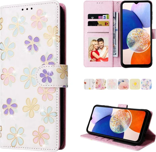 Vista 32 de UEEBAI Funda tipo billetera para Samsung Galaxy A16 4G/5G, cubierta de cuero PU con soporte, bloqueo RFID, funda flip con ranuras para tarjetas