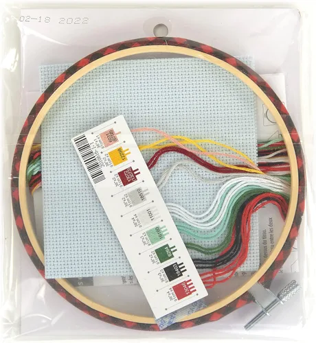 Vista 2 de Dimensions Kit de Punto de Cruz Contado de Gnomos de Camión, 6" D, Azul, Rojo 6