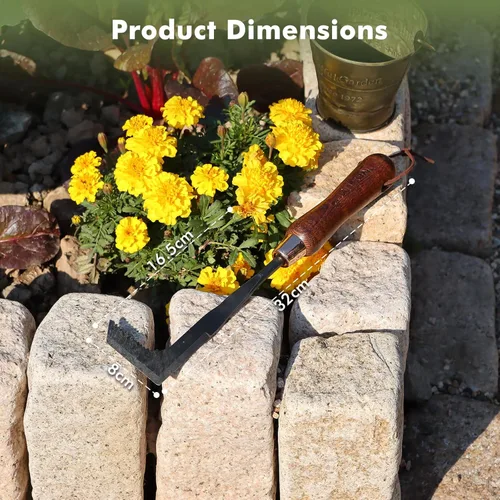 Vista 5 de RESTMO Herramienta de desbrozadora de grietas resistente, herramienta de deshierbe para césped de jardín, patios y pavimentación de patio con musgo