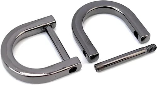Vista 6 de 4 anillos en D resistentes de 1-1/2 pulgadas de oro dorado en forma de U de repuesto para bolso, llavero, collar de perro