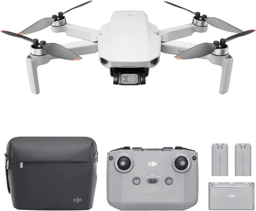 DJI Mini 2 Fly More Combo – Dron plegable ultraligero, cardán de 3 ejes con cámara 4K, fotos de 12 MP, tiempo de vuelo de 31 minutos, transmisión de