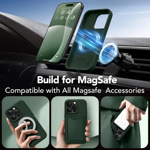 Vista 430 de GONEZ Funda magnética para iPhone 14, compatible con Magsafe, con protector de pantalla + protector de cámara, forro de microfibra antiarañazos