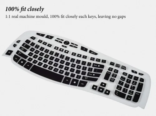 Vista 2 de Logitech MK570 MK570 MK550 MK550 Wireless Wave Keyboard - Funda para teclado Logitech MK570 de silicona ultrafina, color negro