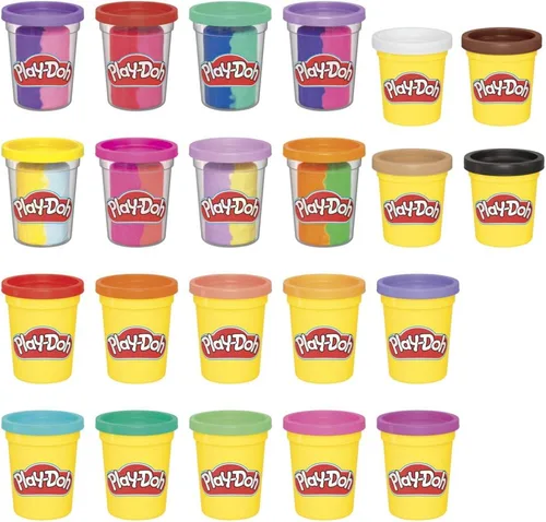Vista 9 de Play-Doh - Paquete de 22 colores Ultimate, colores surtidos a granel, latas de 2 y 4 onzas de compuesto de modelado, actividades de arte