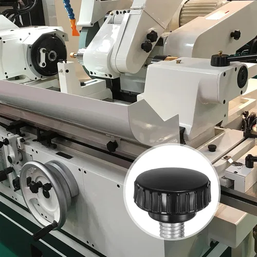 Vista 131 de uxcell 2 perillas de sujeción moleteadas M6 x 0.394 in métricas de acero inoxidable 304 rosca macho tornillo de pulgar en tipo 1.181 in cabeza