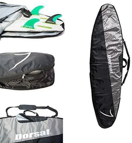 Vista 10 de DORSAL Tabla corta de viaje y longboard tabla de surf bolsa de día cubierta Negro/Gris Nylon 5'7