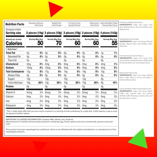 Vista 2 de Surtido de caramelos duros – Bombones de fresa, mentas Starlight, Butterscotch, Liberty Bell, caramelos de frutas