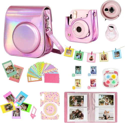 Mini 11 accesorios para cámara instantánea Fujifilm Instax Mini 11 incluye funda, filtros de color, álbum de fotos, marcos de 2 x 3, lente selfie y