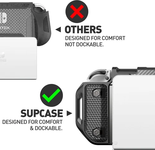 Vista 2 de SUPCASE Unicorn Beetle Pro Series - Funda para Nintendo Switch modelo OLED 2021 funda protectora resistente acoplable compatible con consola