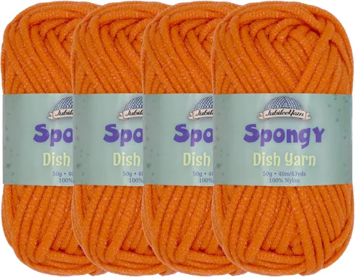 Vista 31 de JubileeYarn Hilo esponjoso para platos - 50 g/madeja de nylon grueso - paño de cocina - negro - 4 madejas