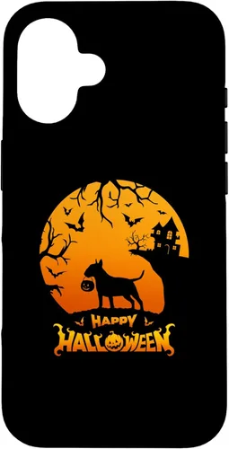iPhone 16 Bull Terrier Happy Halloween Costume Pumpkin Dog Boo Dogs Case