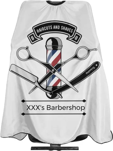 Vista 23 de Capa de peluquería impermeable personalizada, añade tu texto fotográfico, capa personalizada de peluquería para hombres, capa de corte de pelo