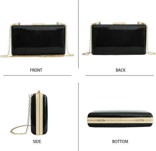 Vista 6 de Bolsos de mano de noche para mujer, bolsos de mano de charol para fiesta, boda, cóctel, baile de graduación