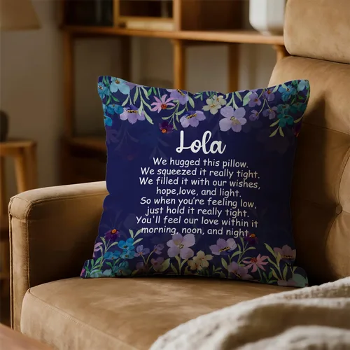 Vista 3 de Lola - Fundas de almohada de regalo, regalos acogedores para Lola abuela, almohada de cojín floral conmovedora, 18 x 18 pulgadas