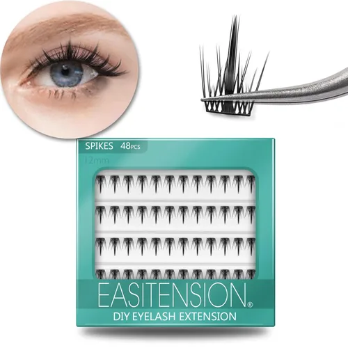 Vista 32 de Extensiones de Pestañas DIY Racimos de Pestañas 120 Racimos Pestañas Postizas Efecto 3D Pestañas Individuales Naturales Juego en Casa Kit