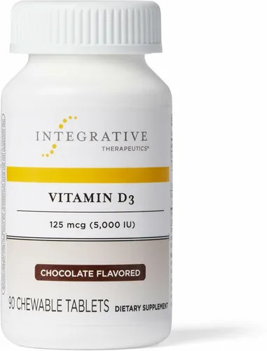 Integrative Therapeutics Vitamin D3 125 mcg - Vitamin D Supplement for Bone Health & Immune Support* - Gluten-Free & Dairy-Free - Chocolate