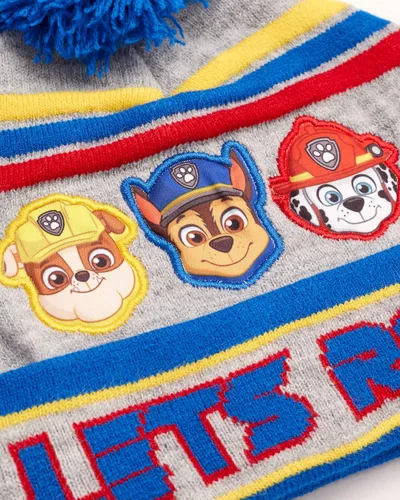 Vista 3 de Nickelodeon Gorro de invierno para niños, paquete de 2 gorros con pompón de Paw Patrol (4-7)