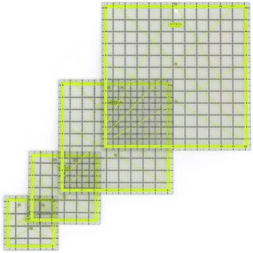 Vista 3 de ARTEZA - Juego de reglas para acolchado, regla de costura acrílica de dos colores (juego de 4 unidades)