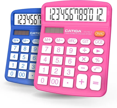 Vista 9 de CATIGA CD-2786 - Calculadora de escritorio de 12 dígitos con pantalla LCD grande y botón sensible, energía solar dual y batería, función estándar