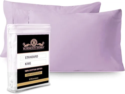 Vista 34 de 100% Cotton Pillow Covers for Queen/Standard Size Pillows - Set of 2 Sateen Pillowcases - Egyptian Cotton Pillow Cases with Long Staple Cotton for