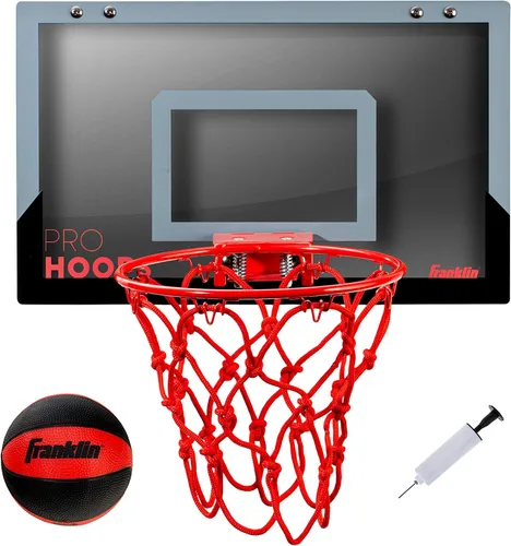 Franklin Sports Mini Aros de Baloncesto - Mini Aro Interior Sobre la Puerta + Juegos de Baloncesto - Accesorio Perfecto para Dormitorio + Oficina