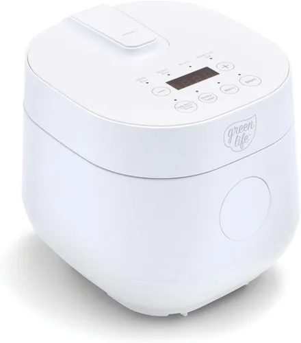 GreenLife Olla Digital para Arroz y Frijoles, 2 Tazas Sin Cocinar/4 Tazas Cocidas, Olla de Cerámica Antiadherente Extraíble Libre de PFAS,