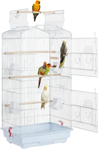 Vista 10 de Yaheetech Jaulas medianas para pájaros de 41 pulgadas con parte superior abierta para periquitos, pinzones, canarios, tortolitos, loros cuáqueros