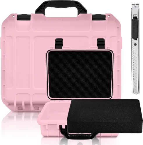 Vista 18 de Relaxweex 1 funda rígida impermeable de 8.5 x 6.5 x 3.7 pulgadas con inserto de espuma personalizable para bricolaje, funda protectora portátil