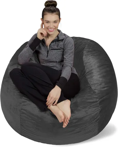 Vista 39 de Sofa Sack - Sillón puff de 3 pies, color cinabrio, solo funda
