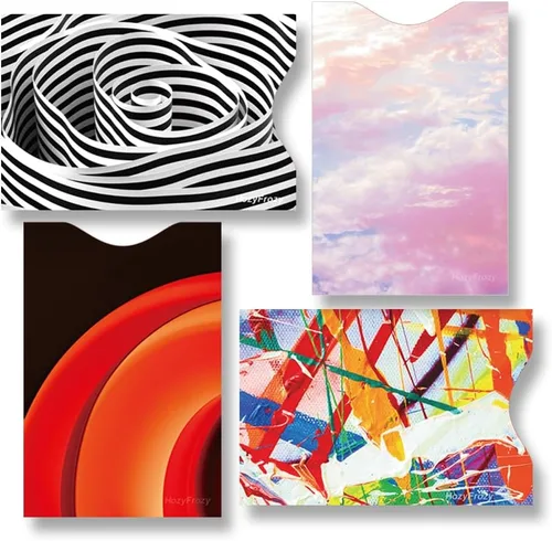 Vista 2 de Paquete de 8 fundas de bloqueo RFID para tarjetas de crédito, protectores de tarjetas delgadas para cartera, escudo RFID antirrobo, diseños de arte