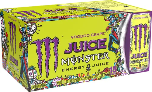 Vista 3 de Monster Energy Juice Voodoo Grape, Energy + Juice, bebida energética, 16 onzas (paquete de 15)