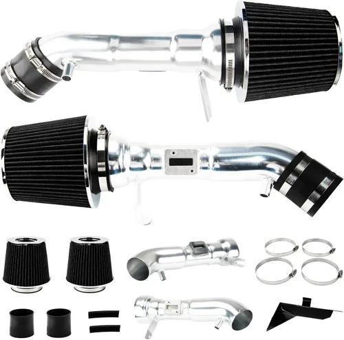 Vista 9 de PHILTOP Kit de admisión de aire frío con filtro para G37 3.7L V6 2008-2013, 370Z 3.7L V6 2009-2019 (Negro)