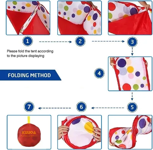 Vista 7 de Kuuqa Alberca de pelotas para niños, Alberca de pelotas con aro de baloncesto y bolsa de almacenamiento con cierre, para niños, de 4 pies