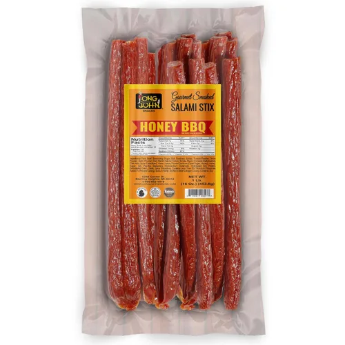 Vista 14 de Long John Snacks Palitos de salami secos – Paquete a granel de palitos de carne ahumada con alto contenido de proteínas, hechos a mano con cortes