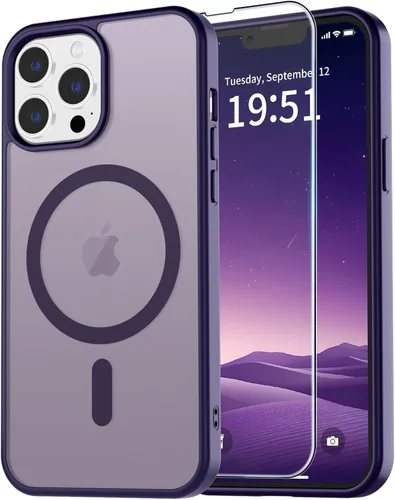 Vista 96 de vnnink para iPhone 12 y iPhone 12 Pro, funda de teléfono celular translúcida con protección contra caídas de grado militar, mate magnética