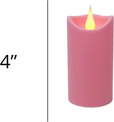 Vista 3 de Needzo Juego de velas de pilar de mesa sin llama, velas LED sin perfume, accesorios de corona de Navidad, decoración del hogar, paquete de 4