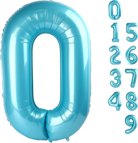 Vista 166 de Globos de números 0 de 40 pulgadas, globos negros de números para números 10, 20, 30, 40, 50, 60, 70, 80, 90, 100, globos de números 10, 20, 30, 40