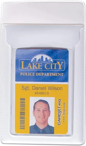 Vista 10 de Protector de bolsillo resistente con soporte vertical para tarjetas de identificación, organizador de bolsillo de plástico transparente