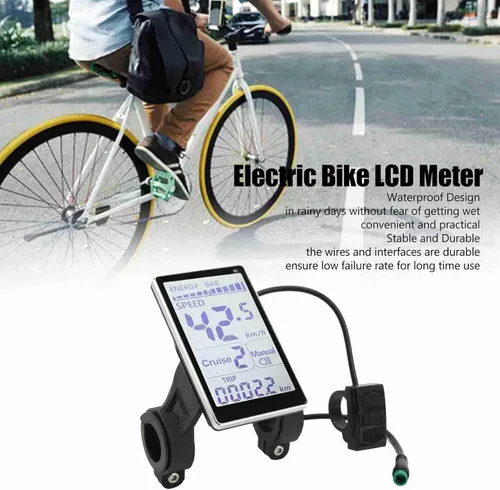 Vista 2 de ZJchao Velocímetro de bicicleta impermeable, IPX5 ABS Ciclismo Computadora MPH Tracking, 0.874-1.252 in Monturas Se adapta a E-Bikes, Scooters