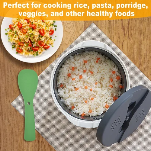 Vista 2 de Arrocera de microondas de 2 litros, utensilios de cocina para microondas con tapa y colador, olla de vapor de arroz para microondas PP de grado