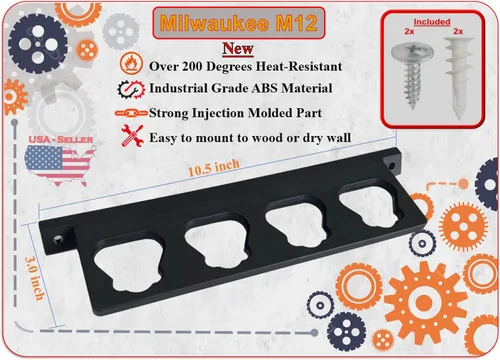 Vista 2 de Milwaukee M12 Battery Holder Milwaukee 12V Battery Holder Milwaukee Battery Storage Milwaukee 12V Battery Wall Mount, Milwaukee 12V Battery