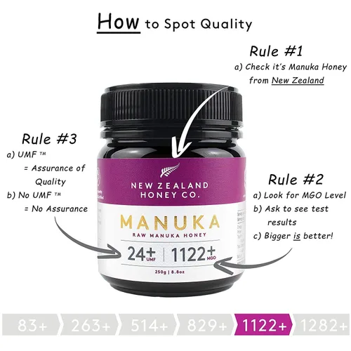 Vista 4 de New Zealand Honey Co. Paquete especial de miel de manuka UMF 20+ / UMF 24+, certificado UMF / 8.8oz