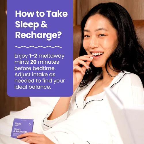 Vista 6 de Neuro Rest & Relaxation Set – 1 mg Melatonina Meltaway Mentas (72 piezas) + Tabletas de melatonina de suministro extendido (144 piezas) – Ayuda