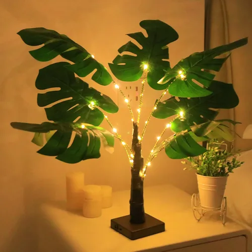 Vista 56 de Lámpara de árbol de Pascua iluminada, decoración de Pascua para mesa, mini árbol de abedul artificial, decoración de bonsái para dormitorio, mesita