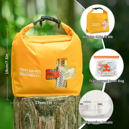 Vista 8 de RHINO RESCUE Kit de primeros auxilios para barco impermeable, bolsa seca ligera, accesorios para barco, suministros de supervivencia marina