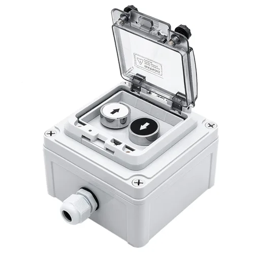 Vista 11 de IP67 Caja Impermeable para Exteriores 2 Botones Pulsadores (Letra) Botón de Parada de Emergencia Botón Pulsador Momentáneo con Cubierta Protectora