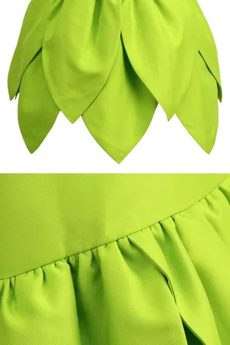 Vista 9 de Disfraz de Campanilla para niñas, vestido de hada para niñas pequeñas con orejas y alas de elfo duendecillo, vestido de princesa de hadas