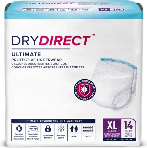 Vista 13 de Dry Direct Ropa Interior Protectora Definitiva, Pañales para Adultos Suaves como Tela, Protección Desechable contra Incontinencia de Máxima