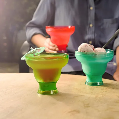Vista 9 de HOST FREEZE - Vasos de Margarita sin tallo, vasos de cóctel de plástico aislados para bebidas congeladas, vasos enfriadores de doble pared